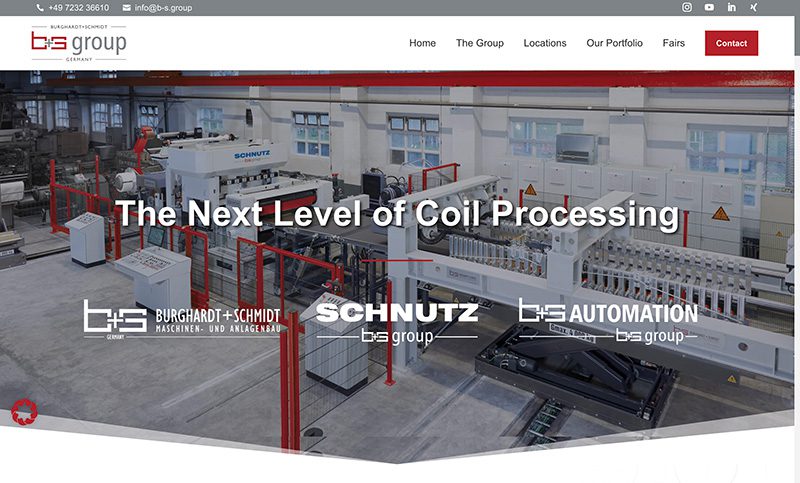 Burghardt+Schmidt GmbH - Anlagen und Maschinenbau - Website der b+s group